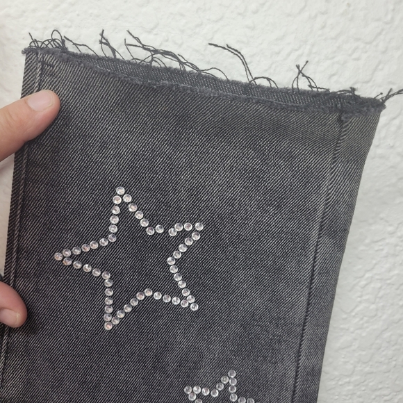 * Simple Society 17/33 Jeans hinestone Stars High Rise Distressed gray gems - Picture 12 of 12